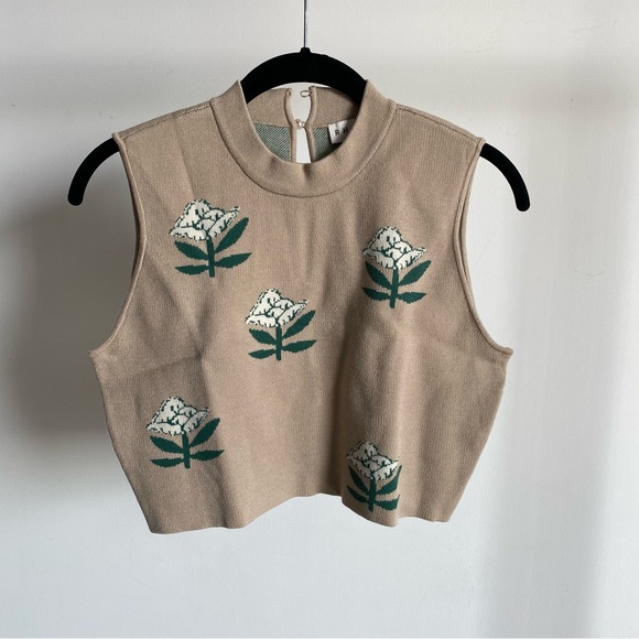 $155 NWT Rhode Jude Knit Top in Neutral Booti Sz Large - Picture 4 of 14